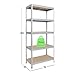 GIASTA - Scaffale legno metallo 5 ripiani cm L75xP35xH180 Alta portata Zincato Incastro