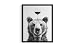 Ajsupplydecor Bear Poster Wall Art Print, Animal Black and White Wine Lover Bar Man Cave Artwork for Bedroom, Bathroom, Living Room Decor B63 (Bear, 14" L x 11" W, Black Frame)