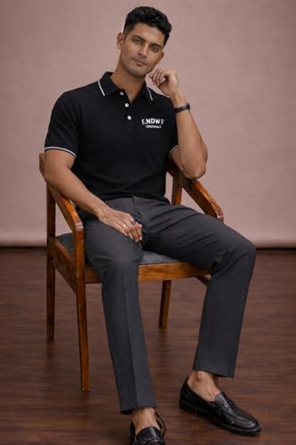 Image of ENDEAVOUR WEAR Men Men Short Sleeve Solid Cotton Rich Polo T Shirt | Collar Tshirts | Half Sleeves | Plain-Regular Fit