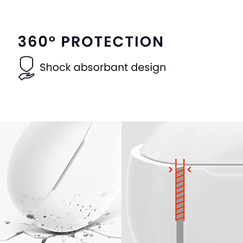 kwmobile Case Compatible with Oppo Enco Air/Enco Air W32 Case - Silicone Cover Holder for Earbuds - White - Image 4