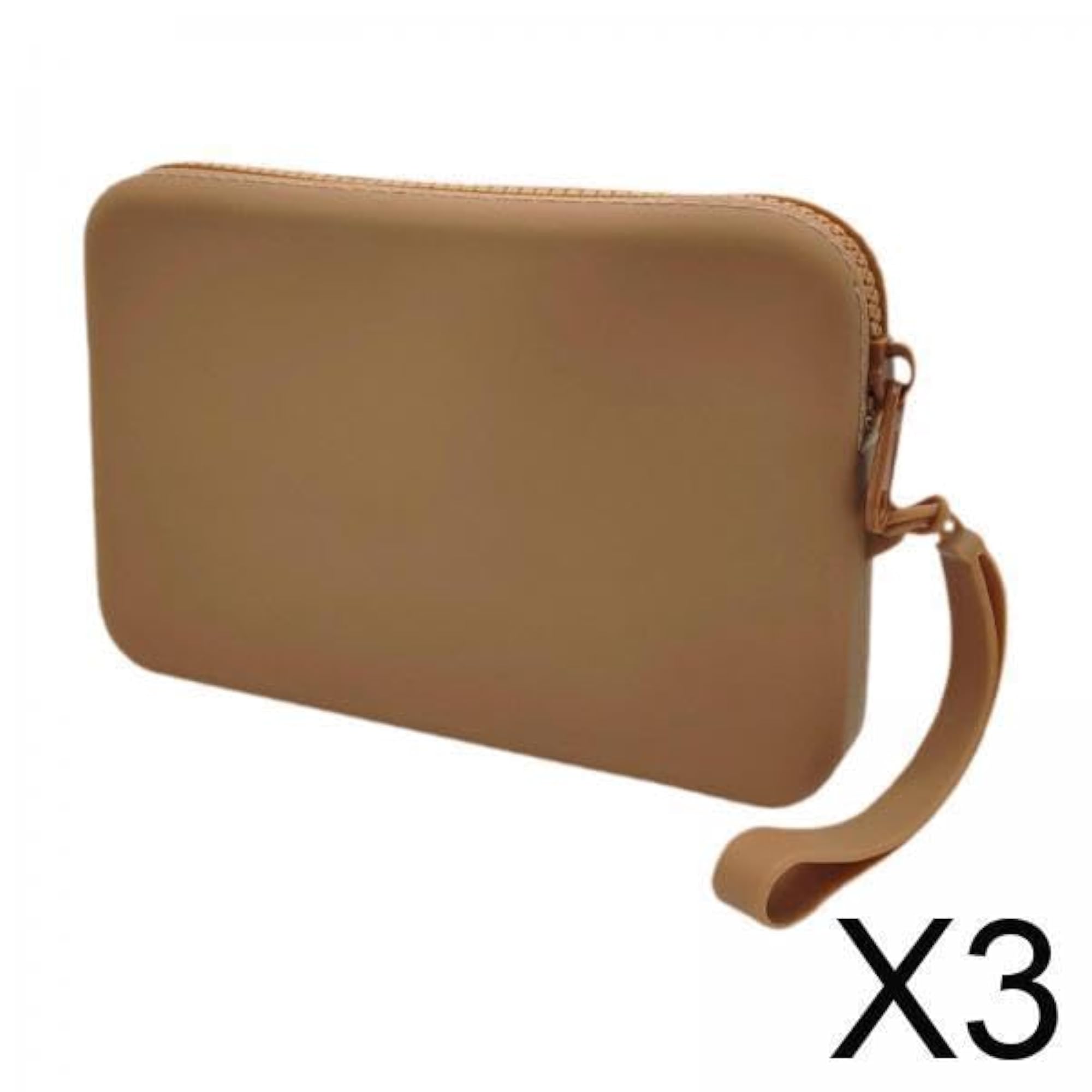 3x Silicone Cosmetic Storage Bag for Office & Travel