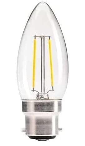 DECK INN Pack of 10 LED Filament 6W BC B22 Candle Equivalent to 60W Incandescent BC B22 Bayonet Cap Warm White 2700K,806 Lumens