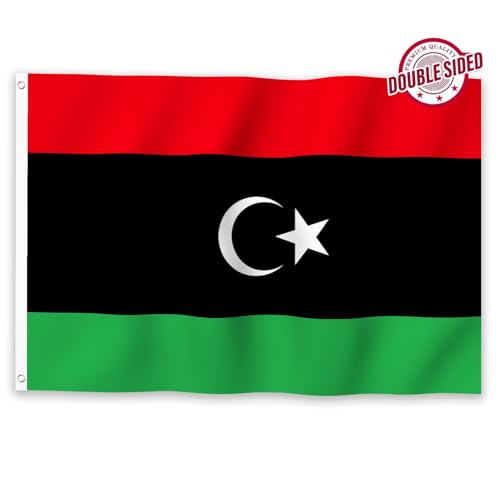 Drapeau Libye YongFoto cousu double face avec 2 œillets robustes