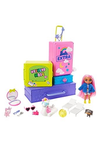 Barbie Extra Travel Set con muñeca y 2 cachorros miniatura 4