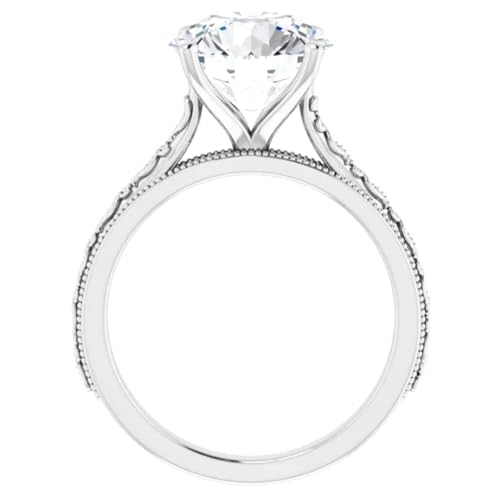 5 Carats Round Brilliant Cut Lab Diamond Engagement Ring4