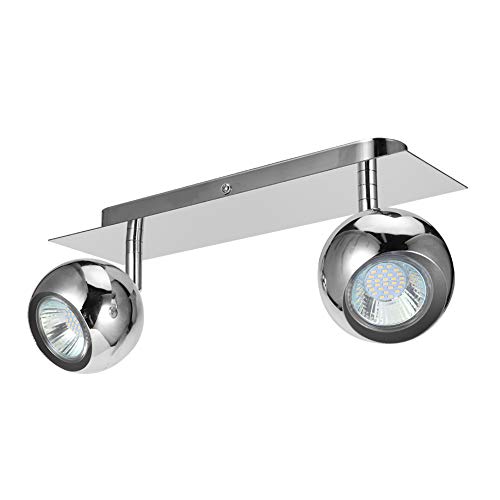 CHICIRIS Foco de Techo LED Giratorio, Redondo, 2 Luces, Accesorios de Iluminación de Riel, Mini Foco Portátil Moderno, Lámpara Ajustable para Centro Comercial, Bar, café, Baño,
