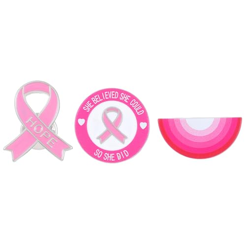 Image of Pink Ribbon Breast Cancer Awareness Brooches Pin, Love Faith Strength Hope Butterfly Brooches Pin, Rhinestone Pink Ribbon Hope Pin Brooch