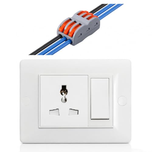 Image of ELEGANT CASA 6 Amp Extension Board 1 Socket with PTC Connector - Safe Power Strip with Individual Switch & Safety Shutter for Small Home & Office Appliances (6A Plug)