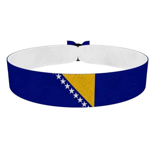 Druck-Palast Bracelet Bosnie-Herzégovine - Bracelet en satin waterproof - Unisexe - Article pour la Coupe du Monde et l'Euro - Idée cadeau pour fans de sport - Accessoire de festival