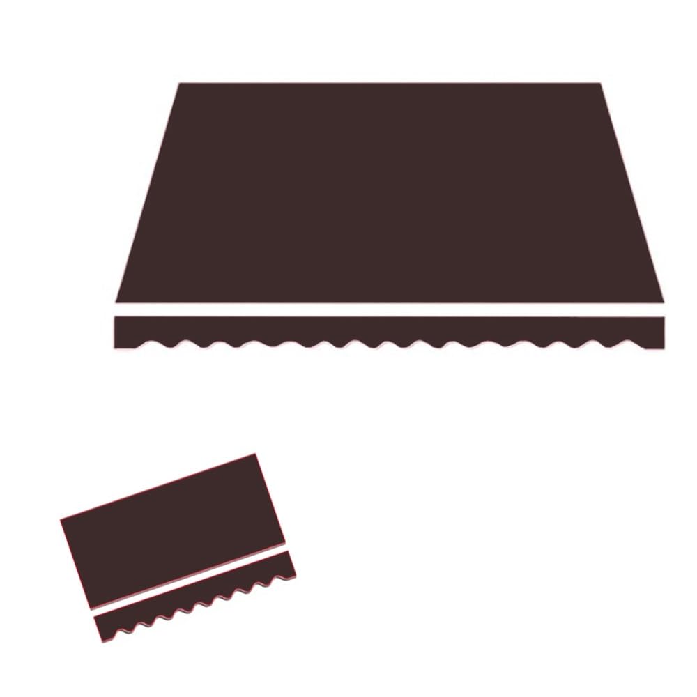 Tissu de rechange rétractable extérieur polyester imperméable avec cantonnière marron 3,6 x 2,1 m