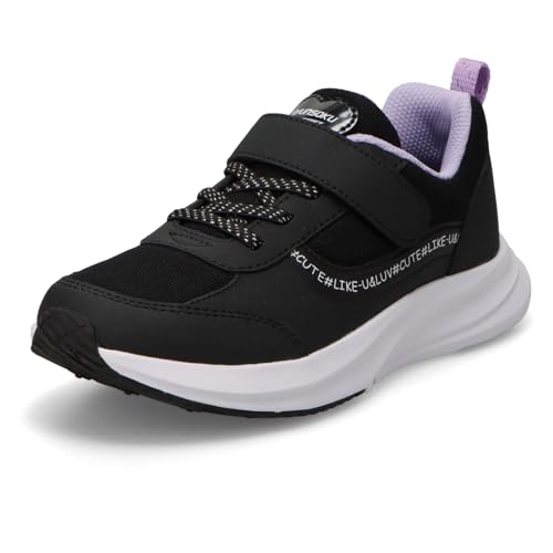 [シュンソク] スニーカー キッズ 女の子 子供靴 幅広 軽量 18~24.5cm 3E LEJ 8460 8050 ブラック_新カラー 22.0 cmのサムネイル