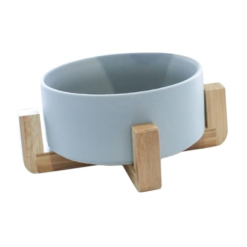 Cache-pot céramique mat gris avec support bois pour succulente - 2