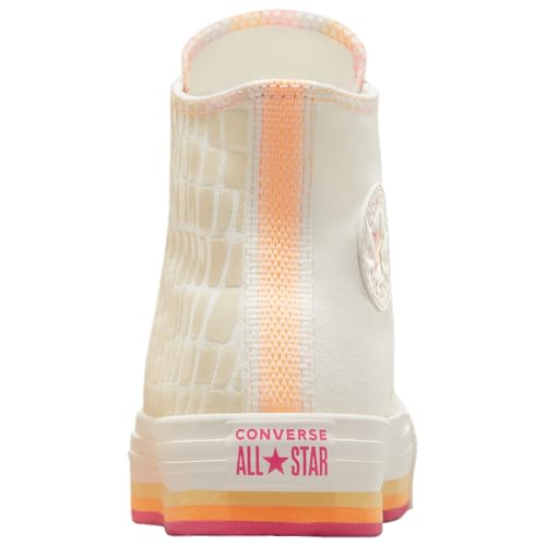 Converse Glazed Chrome Chuck Taylor Eva Lift Hi - Girls' Grade School (A06866C, Orange/Pink/Egret)2
