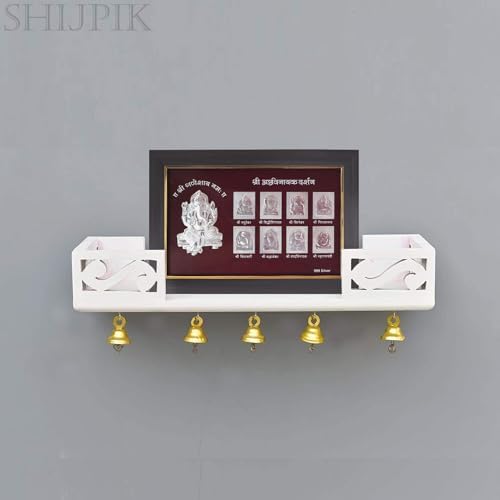 999 Pure Silver 13x9 inch Ashtvinayak Ganeshji Frame for Decor, God Frame in Silver, Perfect for Gifting or Storing in The Pooja Room, Office, or Home