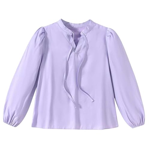 Girls Long Sleeve Blouses Shirts Solid Elegant Dress Tops Lightweight Collar Blouse Oversized Loose Business Shirt2