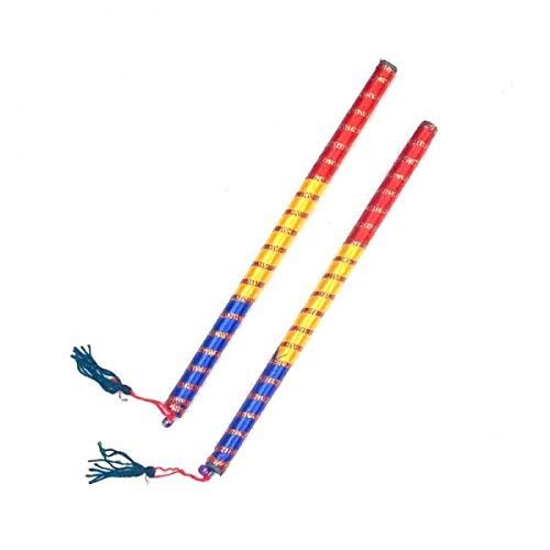 DMS RETAIL Multicolor Triranga Dandiya Garba Sticks with Lace for Navratri Celebration 14 Inches Big Size Pack of 6 Pair - Image 4 thumbnail