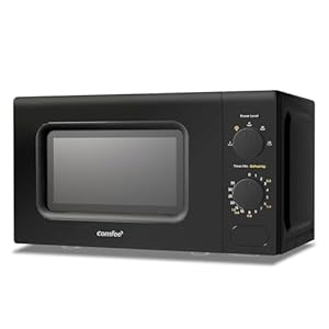 COMFEE’ Forno a Microonde Nero, 20 Litri, 700 W, 5 Livelli di Potenza, Funzione di Scongelamento Rapido, Timer Manuale, Design Compatto-CM-M202CC(BK)