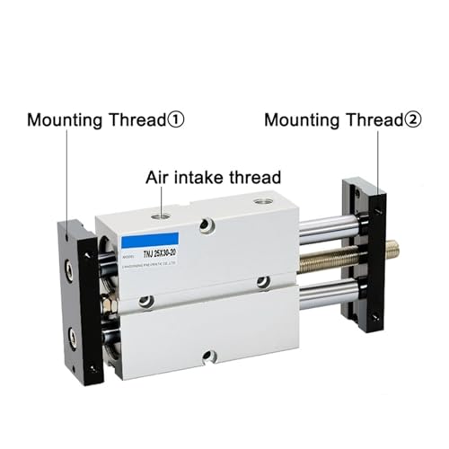 Cylindre pneumatique à double tige TNJ32x20-10 à course réglable - 6