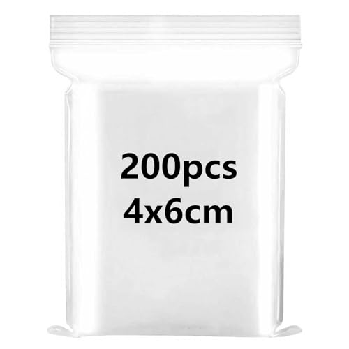 200 pièces transparent sachets plastiques refermables Sachet plastique petits sac zip 4 * 6cm pochon plastique stockage pour la cuisine loisirs créatifs perles échantillons biscuits bonbons