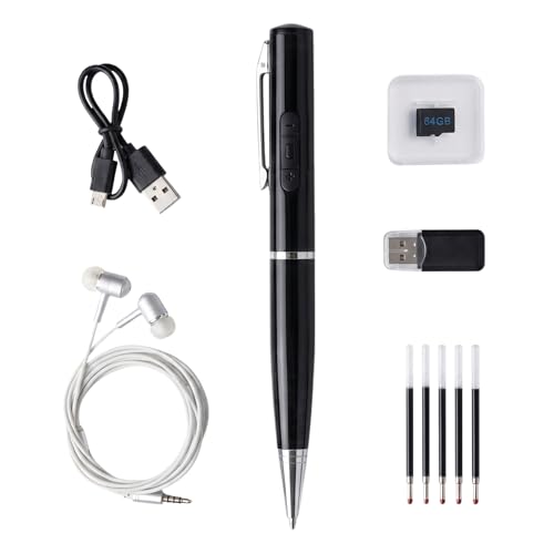 GizmoGlee 64GB Voice Recorder Pen One-Touch Recording & MP3 Player HD Noise Reduction Playback While Writing Ideal for Business Meetings Interviews Students