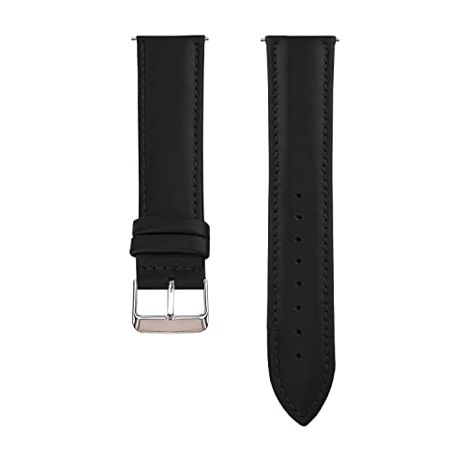 Image of ACM Watch Strap Leather Belt 20mm Compatible with Noise Noisefit Nova Smartwatch Casual Classic Band Black