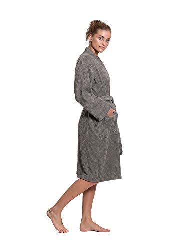 Image of Turkuoise Soft & Absorbent Towel Robe, 100% Cotton Turkish Terry Cloth Kimono Bathrobes for Women