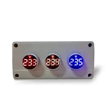 Digital Voltmeter indicator Red Yellow Blue with container box, 500v round shape, 0.1watt