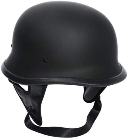 TCT-MT DOT Helmet German Motorcycle Dirt Bike Open Face Chopper Cruiser Biker Helmet (Adult Large, Matte Black)