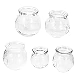 SEWOART 5pcs Thickened Glass Cupping Therapy Durable Vacuum Suction Cups for Home Use Promotes Metabolism and Blood and Practical Massage Therapy Kit