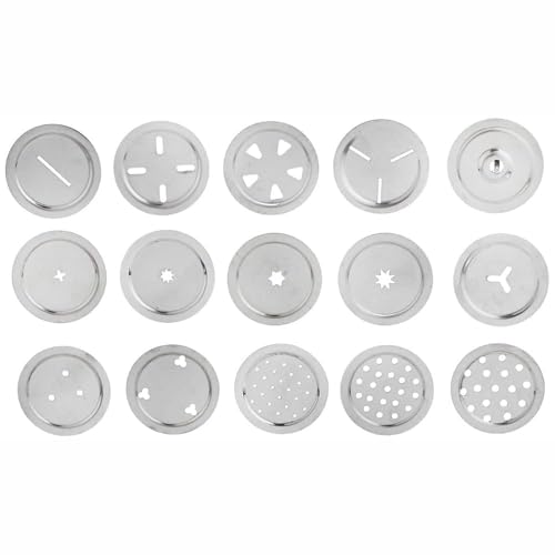 Image of ADIMORA‎ Stainless Steel 15-in-1 Kitchen Press Sev Sancha with 15 Jali Discs - Murukku, Chakli, Sev, Bhujia, Gathiya & Idiyappam Maker | Noodles & Cookie Press | Heavy Duty Snack Maker...