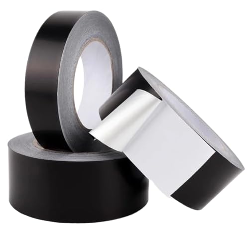 Cinta de aluminio negra impermeable de 50m y 50mm para techos