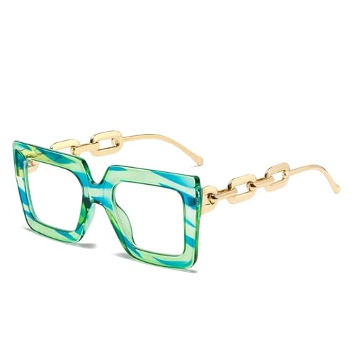 Lunettes anti-bleues rétro à chaîne rayée contre la fatigue oculaire