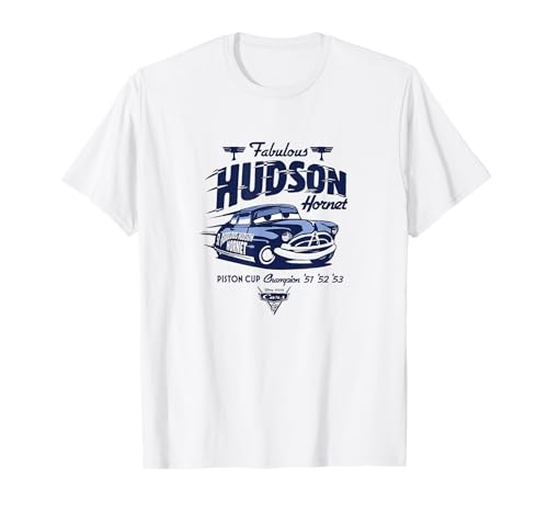 T-shirt Disney Pixar Fabulous Hudson Hornet bleu vintage col rond pour homme et ado