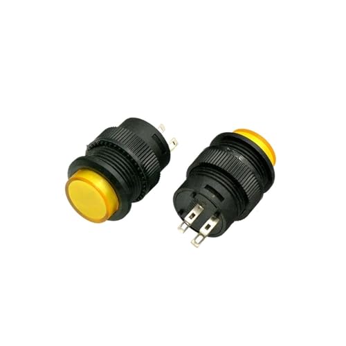 Bouton-poussoir momentané 16mm jaune commutateur 4 broches