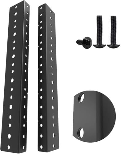 Jingchengmei 6U Steel Rack Rails Kit with Hardware - 2 Pieces (6URR)