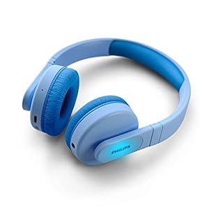 Philips TAK4206BL/00 Over Ear Bluetooth Kinder Kopfhörer Kabellos, Farbige LED-Leuchten, Philips App mit Kindersicherung…