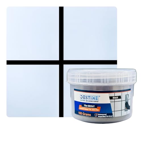 Image of DESTINE READY-TO-MIX inchTILE GROUT inch (16 COLOURS) (ALL PACKS: 100 Gm,250 Gm,400 Gm,800 Gm,1 Kg), Waterproof, Cement Based Tile Joint Filler, Crack Filler, Tiles Gap Filler (100 Gm, Black) Resin