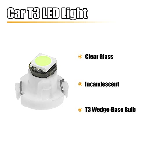 10 Piezas LED T3 Azul Hielo para Panel de Auto miniatura 2