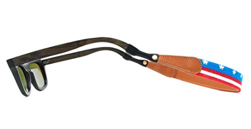 Image of Leather Hand-Stitched Needlepoint Sunglass Strap Retainer