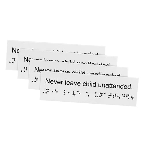 NIYANGLE 4 Piezas Etiquetas De Plástico Signo Braille De Polivinilo Producto Suministros