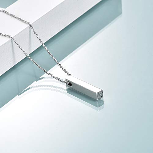 ONEFINITY 3D Vertical Bar Urn Necklace for Ashes 925 Sterling Silver Simple Bar Urn Pendant Memorial -Ashes Keepsake Cremation Necklace Jewelry4