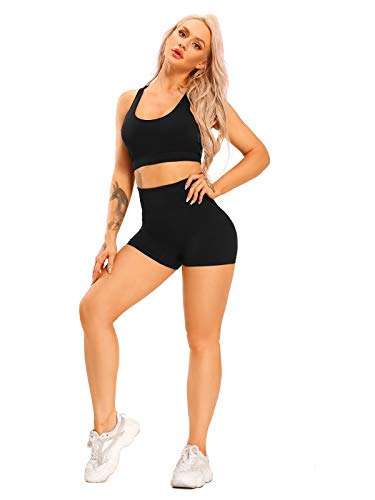 FITTOO Naadloze sportshorts voor dames, korte broek voor yoga, training, fitness, met hoge taille - Image 5