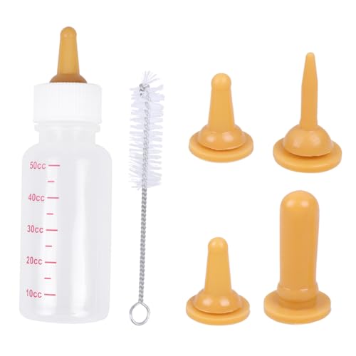 Happyyami Pet Feeding Bottle Set 1 Set Cat Milk Bottle Kit for Kitten Puppy Scale Silicone Material