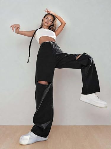 Image of KOTTY Women's High-Waist Button Relexed Fit Casual & Stylish Denim Jeans
