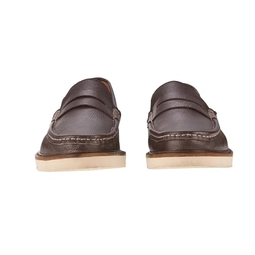 Image of Handmade Genuine Leather Loafers Shoes for Men | Lightweight Casual Slip on | Brown Moccasins Formal Penny Loafers