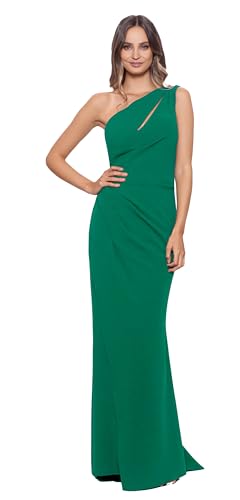 Image of Betsy & Adam Women's Women's Floor-Length, One-Shoulder Dress with Side Ruched Detail