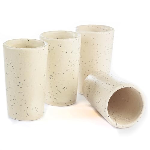 Image of Talavera Shot Glasses Set of 4 Authentic Mexican Tequila Shot Glasses - Hand-painted - 2 Oz (Granite Whisper)