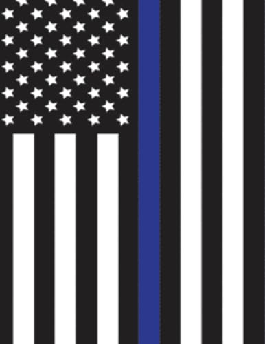 THIN BLUE LINE FLAG Notebook/Journal. 8.5 x 11 Inches, Lined. 100 Pages. Law Enforcement