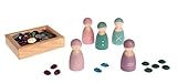 Maße: Rahmen Länge 10cm, Männchen Höhe 6cm, Durchmesser 3cm.