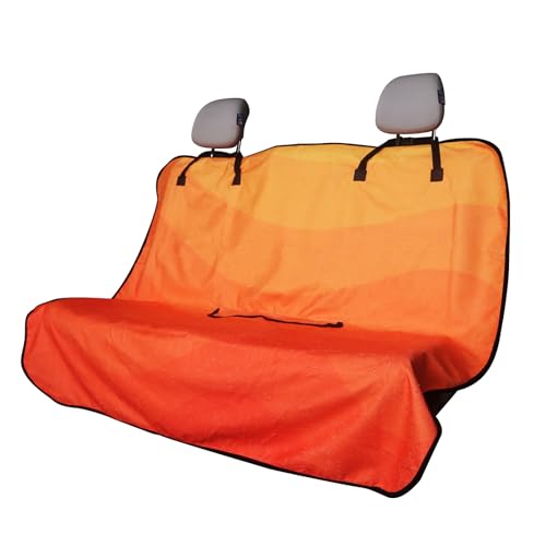 Image of Back Seat Cover for Car Trucks Van SUV Jeep,Waterproof Rear Bench Towel Seat Covers for Dogs and Kids,Automotive Backseat Protector (Orange)